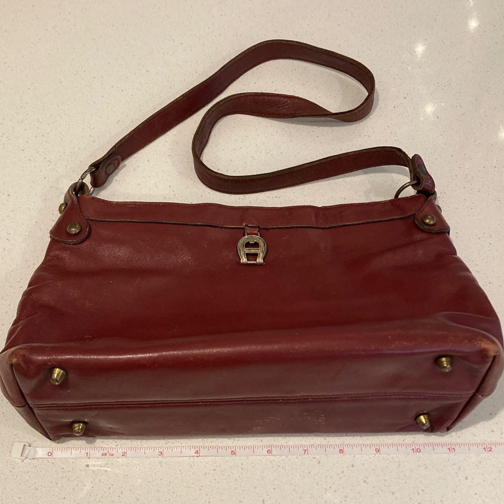 Etienne Aigner Burgundy Leather Shoulder Bag